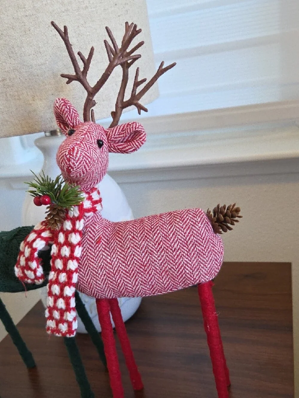 Target Red and Green Knit Reindeer Pair Holiday Décor